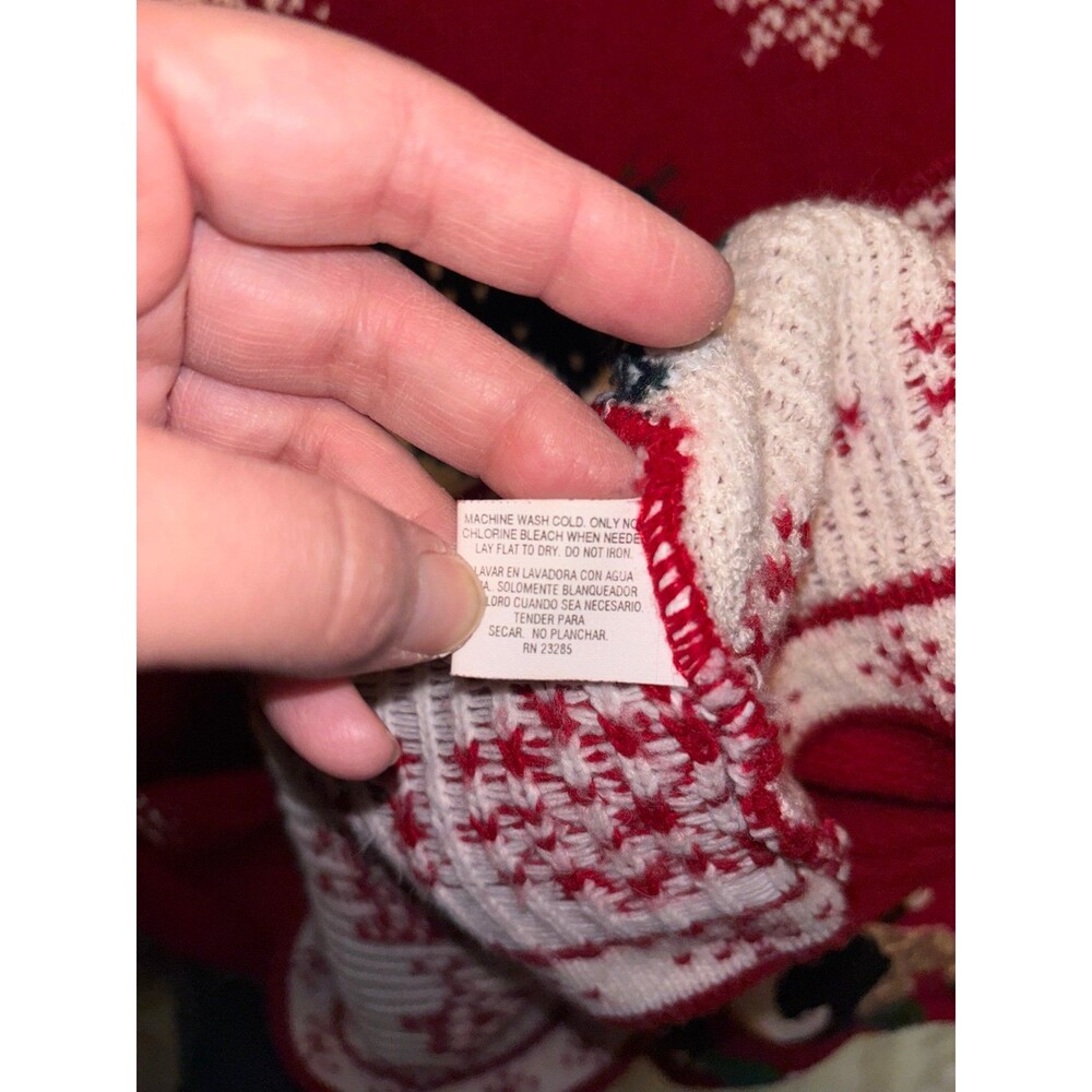 Vintage NutCracker Sweater Womens Medium Red Sweater Made USA Snowflake Ski 90s - Picture 5 of 5